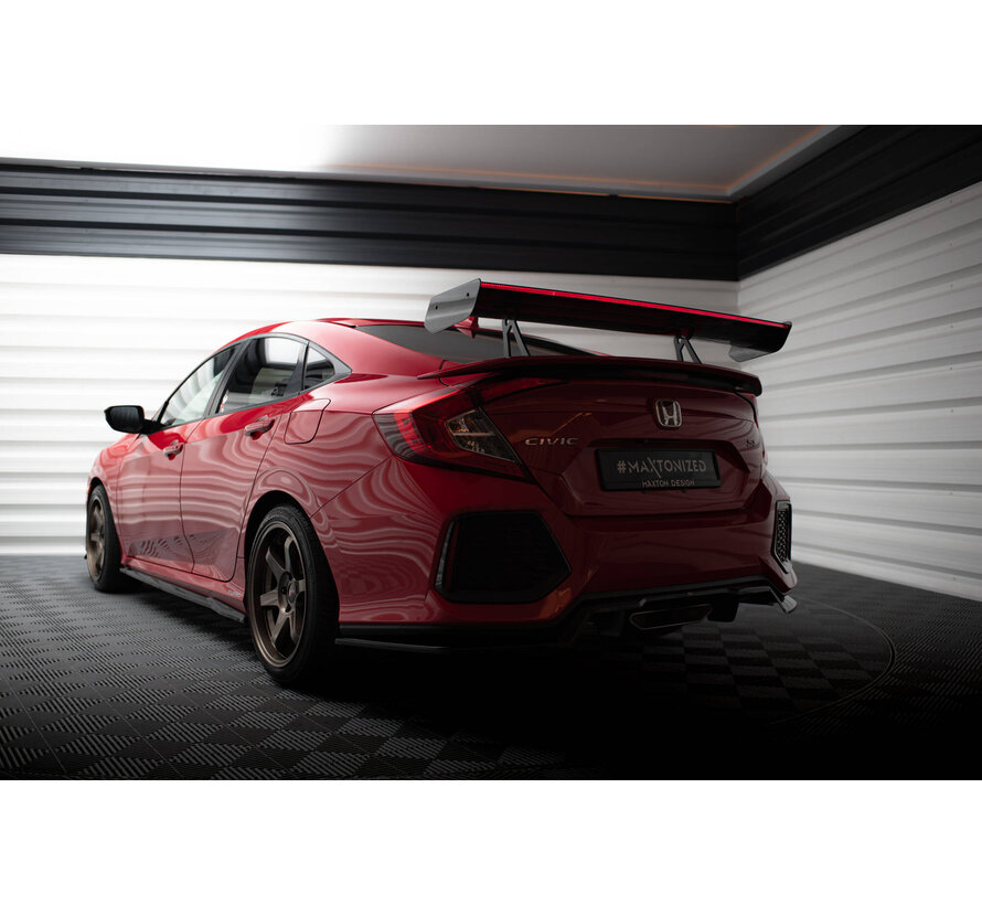 Maxton Design Carbon Spoiler With Upper Swan Mounting + LED Honda Civic SI Mk10
