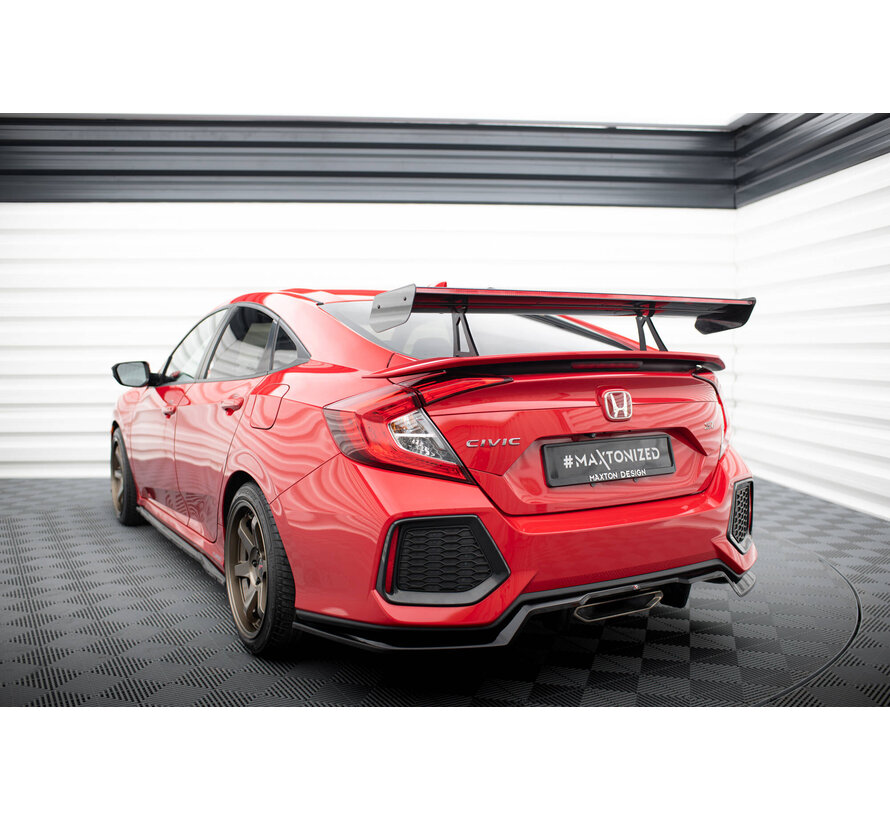 Maxton Design Carbon Spoiler With Upper Swan Mounting + LED Honda Civic SI Mk10
