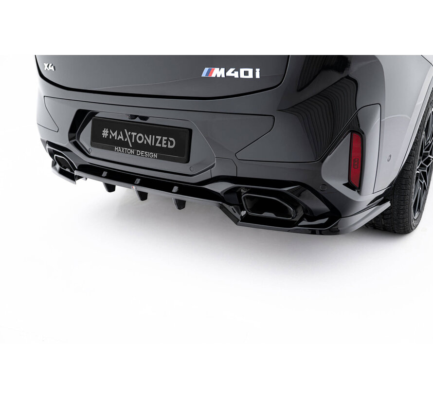 Maxton Design Rear Splitter (with vertical bars) V.2 BMW X4 M-Pack G02 Facelift