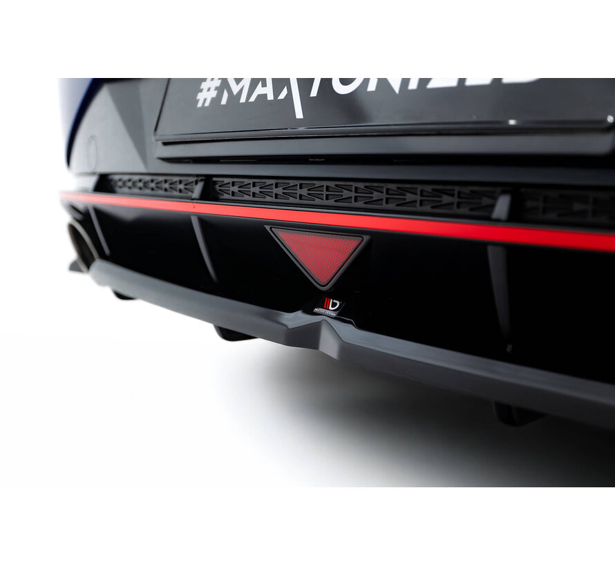 Maxton Design Central Rear Splitter (with vertical bars) Hyundai Elantra N Mk7