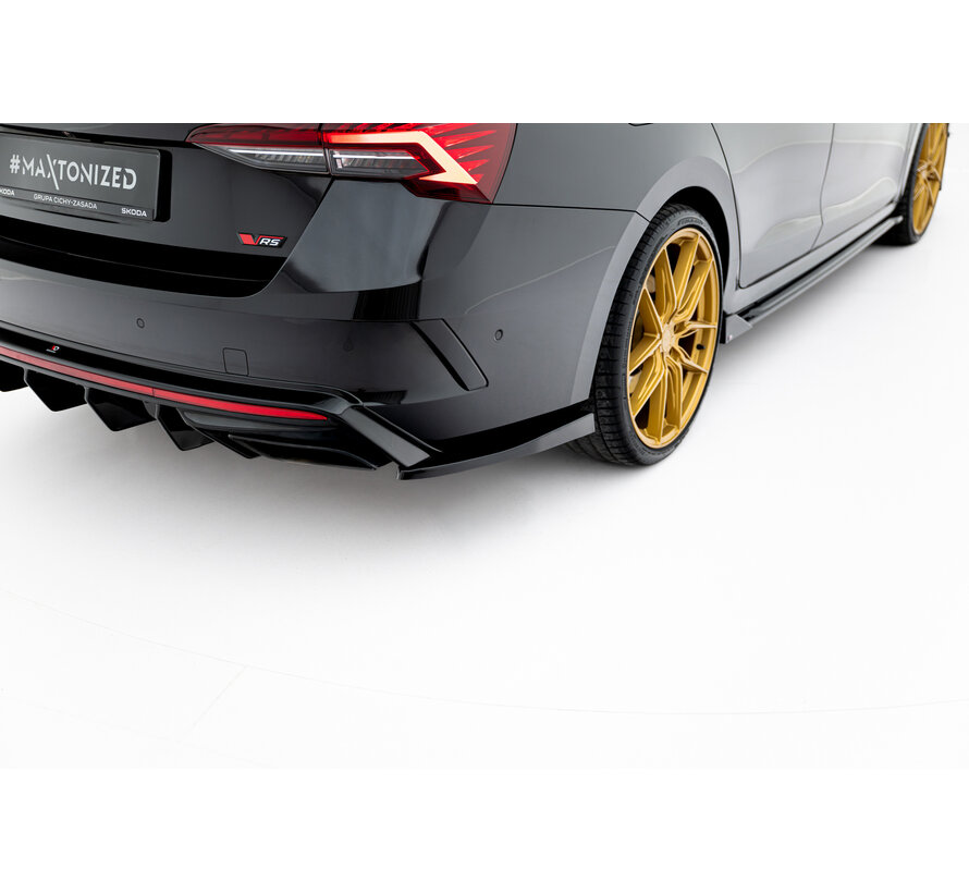 Maxton Design Rear Side Splitters V.4 Skoda Octavia RS Liftback / Combi Mk4 Facelift