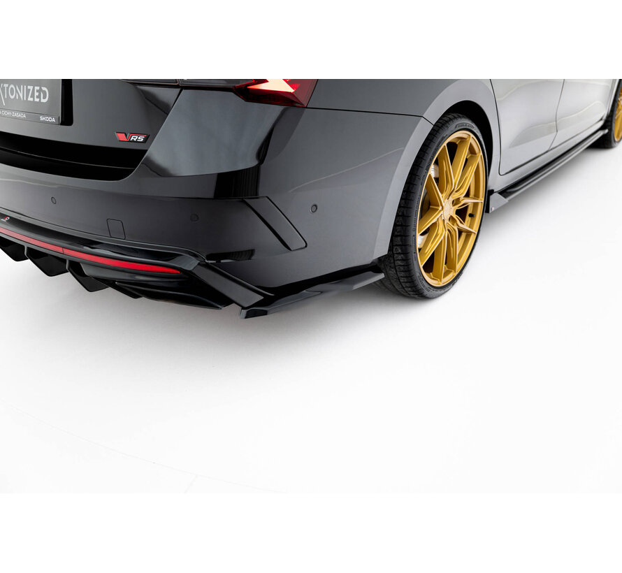 Maxton Design Rear Side Splitters V.7 Skoda Octavia RS Liftback / Combi Mk4 Facelift