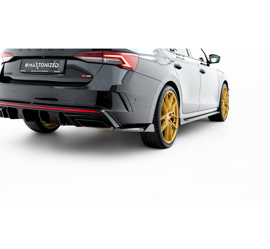 Maxton Design Rear Side Splitters V.8 Skoda Octavia RS Liftback / Combi Mk4 Facelift