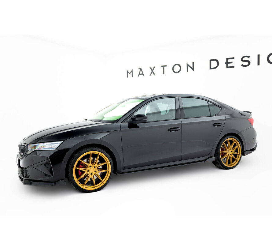 Maxton Design Side Skirts Diffusers V.2 + Flaps Skoda Octavia RS Liftback / Combi Mk4 Facelift