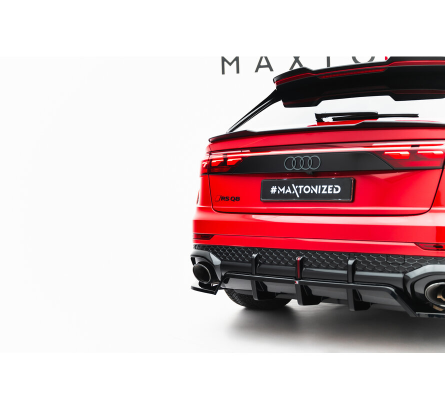 Maxton Design Rear Splitter (with vertical bars) Audi RSQ8 Mk1 Facelift