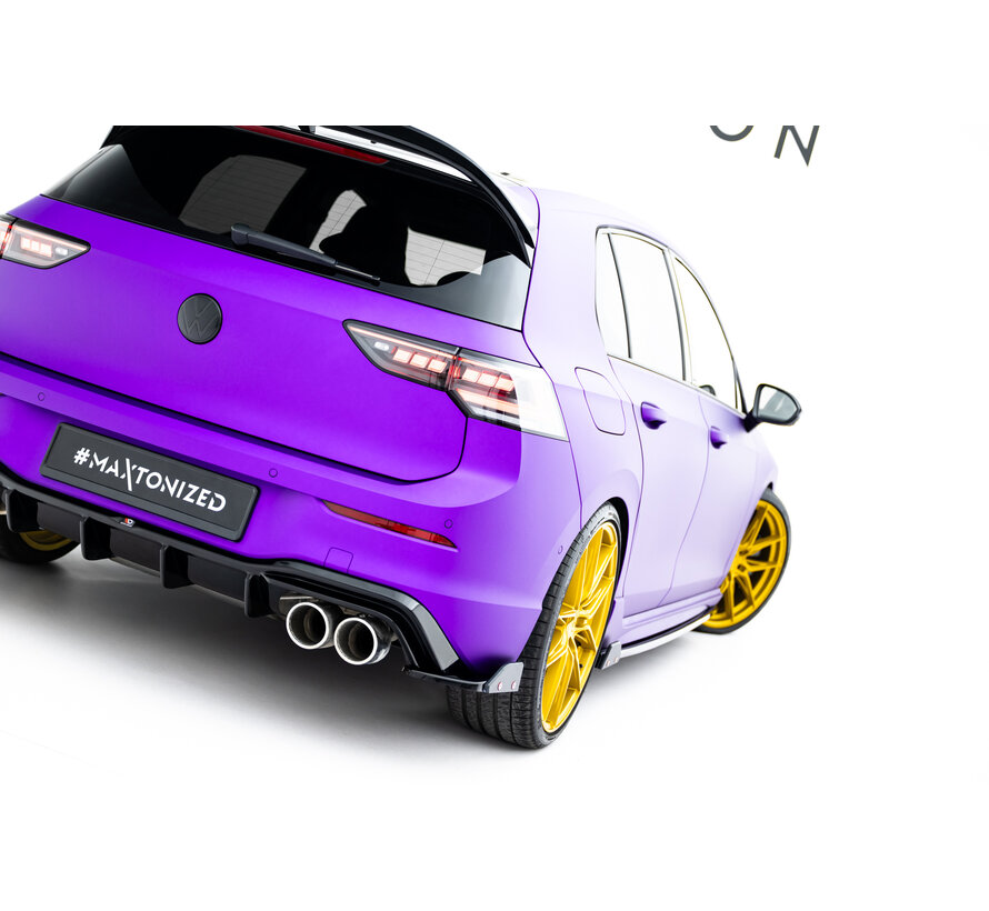 Maxton Design Rear Side Splitters V.6 + Flaps Volkswagen Golf R Hatchback Mk8 Facelift
