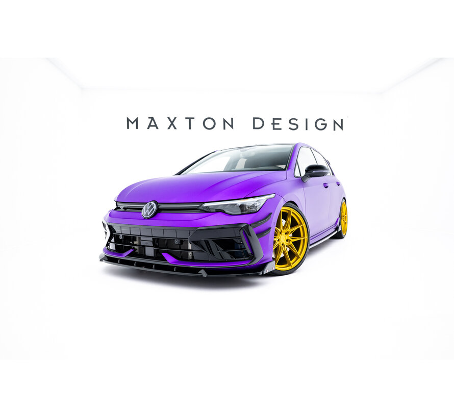Maxton Design Front Splitter V.3 + Flaps Volkswagen Golf R Hatchback / Variant Mk8 Facelift