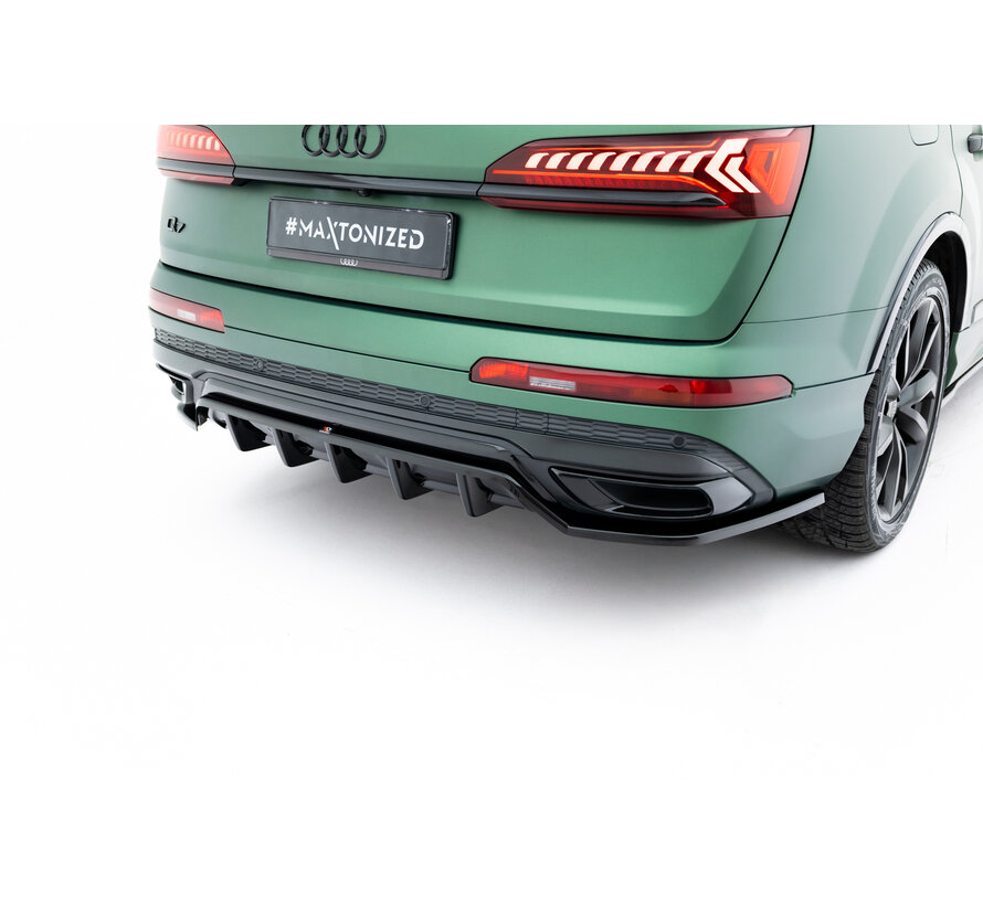 Maxton Design Rear Splitter (with vertical bars) Audi Q7 S-Line Mk2 Facelift