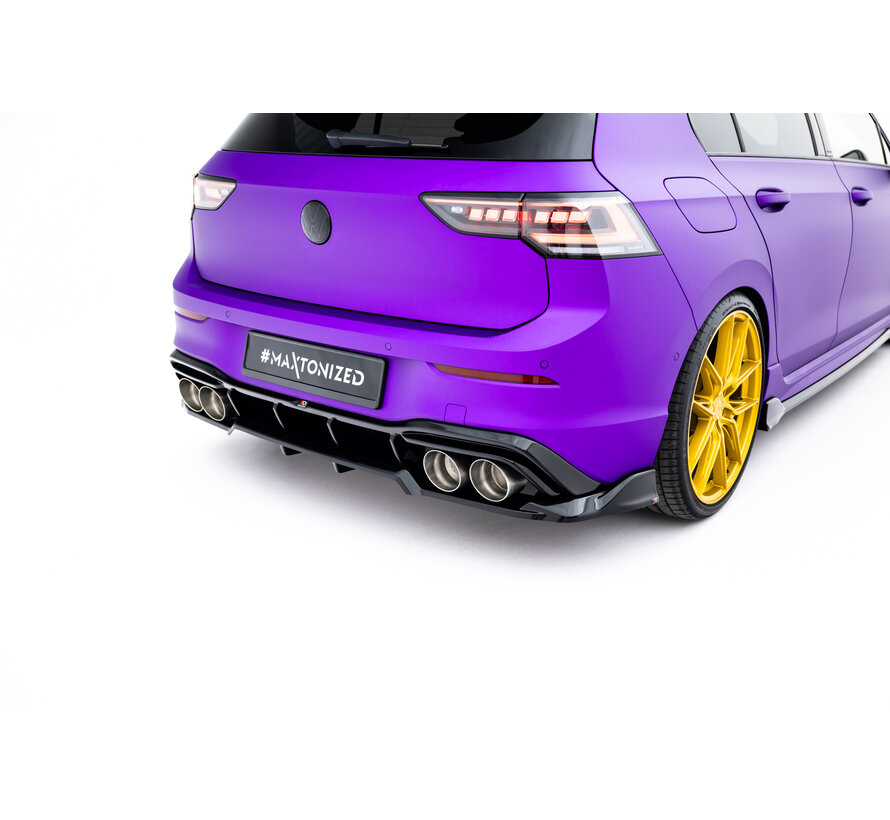 Maxton Design Rear Splitter (with vertical bars) V.1 Volkswagen Golf R Hatchback Mk8 / Mk8 Facelift