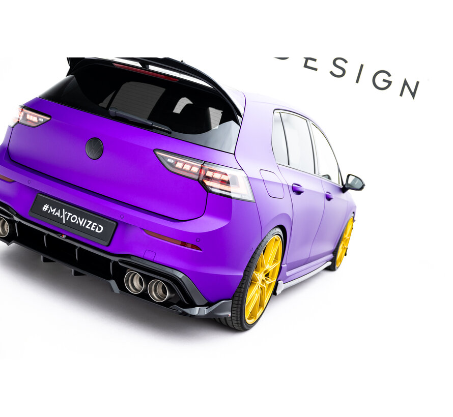 Maxton Design Rear Splitter (with vertical bars) V.1 Volkswagen Golf R Hatchback Mk8 / Mk8 Facelift