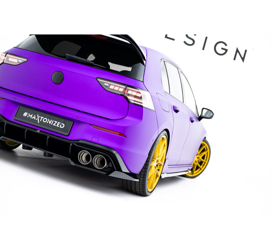Maxton Design Rear Splitter (with vertical bars) V.2 Volkswagen Golf R Hatchback Mk8 / Mk8 Facelift