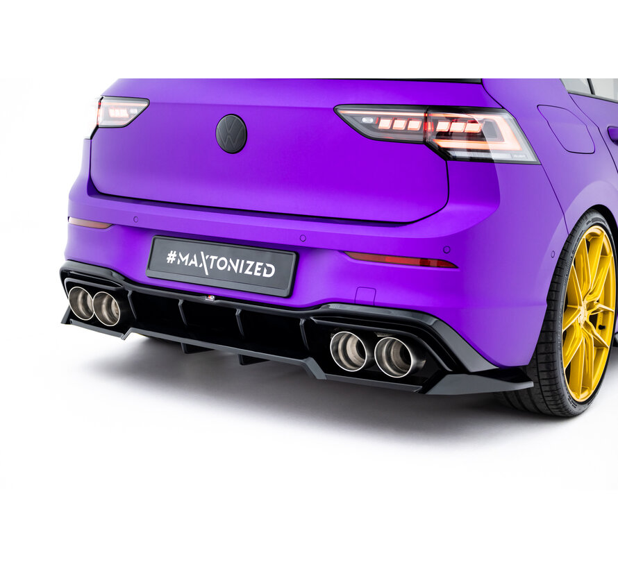 Maxton Design Rear Splitter (with vertical bars) V.2 Volkswagen Golf R Hatchback Mk8 / Mk8 Facelift
