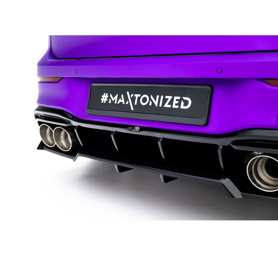 Maxton Design Rear Splitter (with vertical bars) V.2 Volkswagen Golf R Hatchback Mk8 / Mk8 Facelift