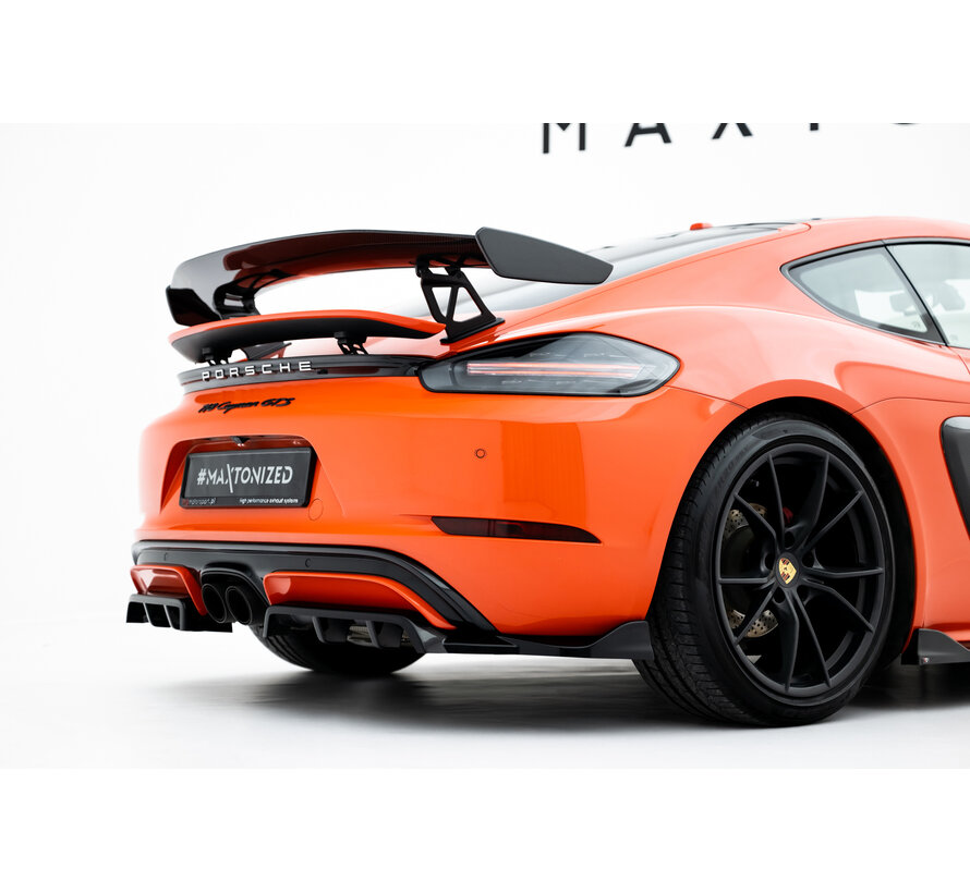 Maxton Design Rear Splitter (with vertical bars) Porsche 718 Cayman GTS 982c