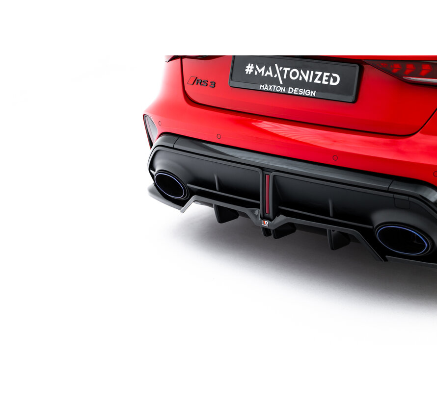 Maxton Design Rear Splitter (with vertical bars) V.1 Audi RS3 Sedan 8Y Facelift