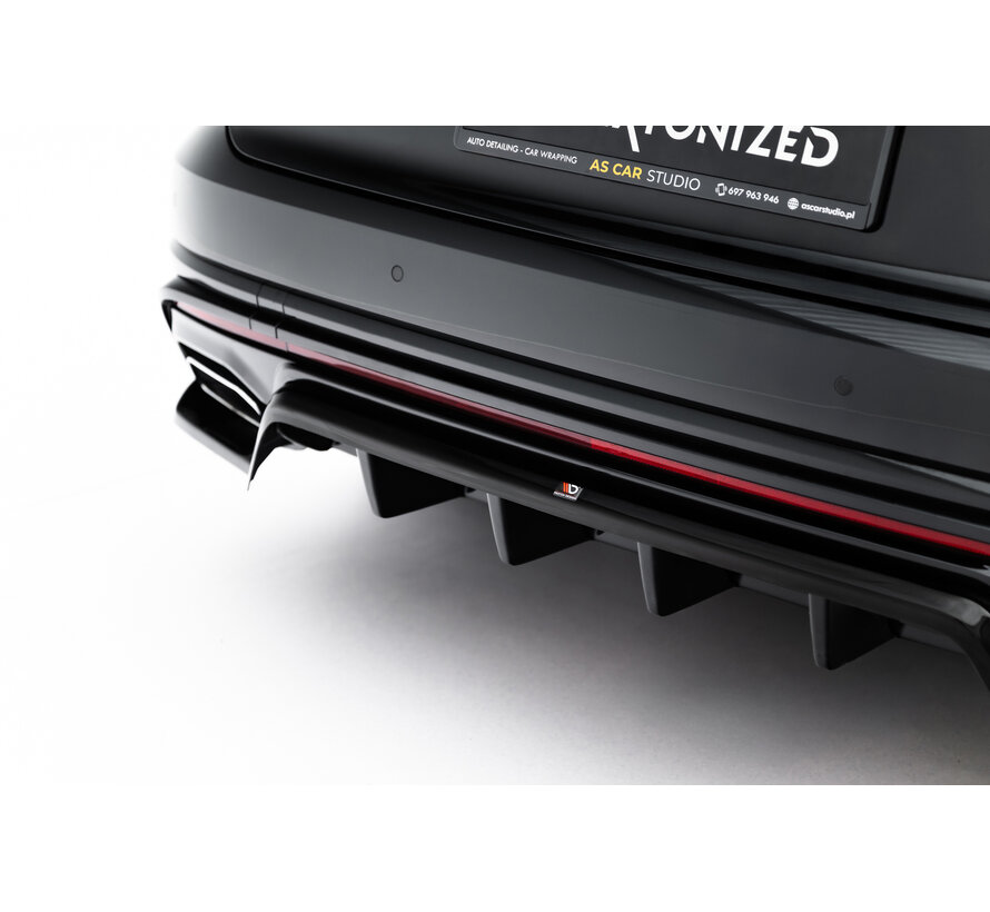 Maxton Design Rear Splitter (with vertical bars) Volkswagen Touareg R-Line Mk3 Facelift
