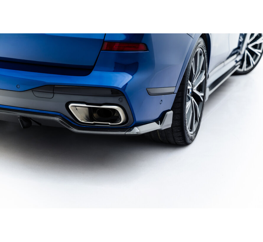 Maxton Design Prepreg Carbon Fiber Rear Diffuser BMW X7 M-Pack G07 / G07 Facelift (version with towbar)