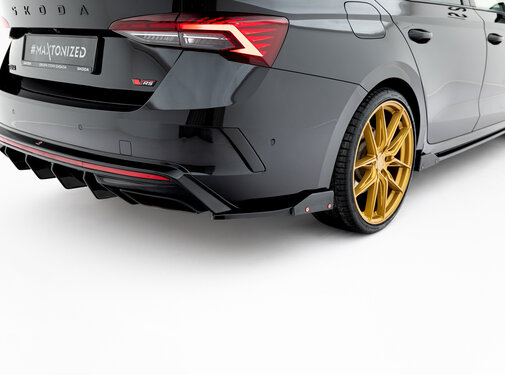Maxton Design Maxton Design Rear Side Splitters V.4 + Flaps Skoda Octavia RS Combi / Liftback Mk4 / Mk4 Facelift