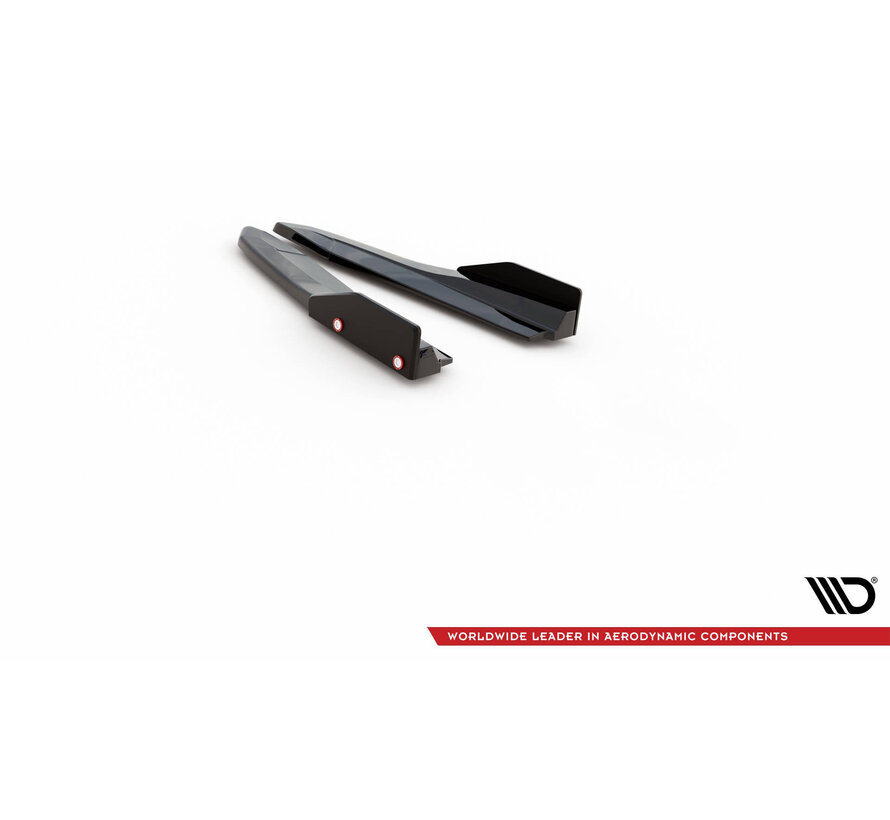 Maxton Design Rear Side Splitters V.4 + Flaps Skoda Octavia RS Combi / Liftback Mk4 / Mk4 Facelift