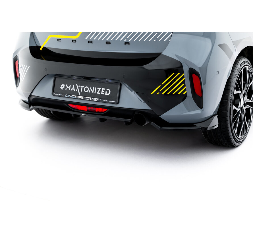Maxton Design Rear Splitter (with vertical bars) Opel Corsa F Facelift (Mk6 Facelift)