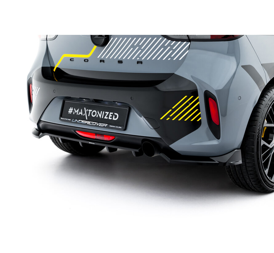 Maxton Design Rear Splitter (with vertical bars) Opel Corsa F Facelift (Mk6 Facelift)