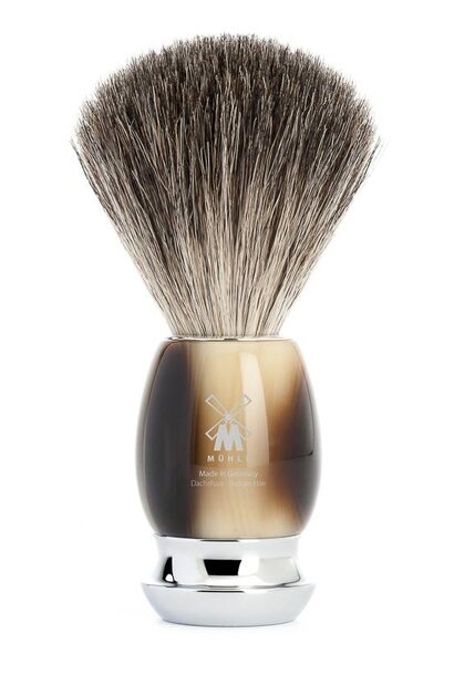 Shaving brush badger hair - Horn brown