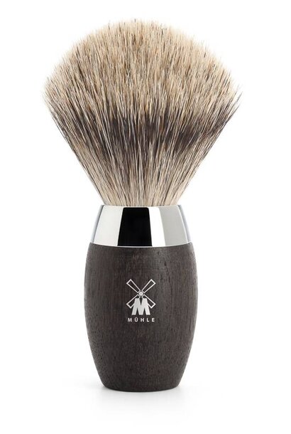 Shaving brush badger hair - Bog oak