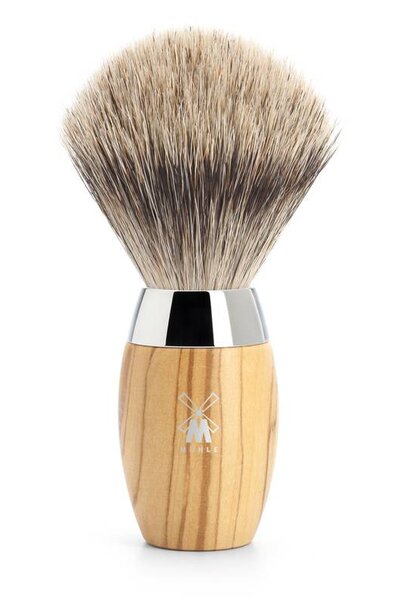 Shaving brush badger hair - Olive wood