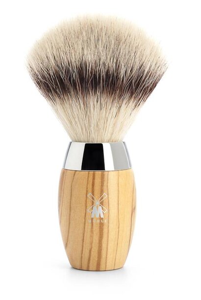 Shaving brush synthetic hair - Olive wood