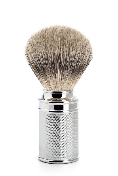 Shaving brush silvertip badger hair - Chrome