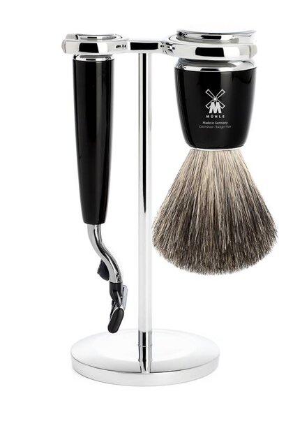 Shaving set Mach3® and badger hair - Black