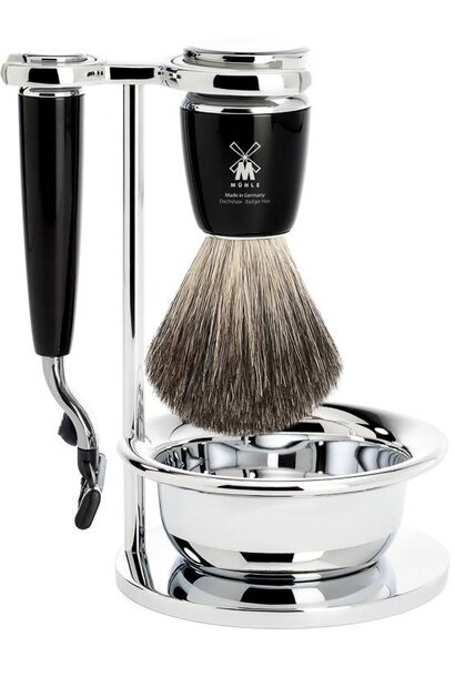 Shaving set Mach3® and badger hair - Black