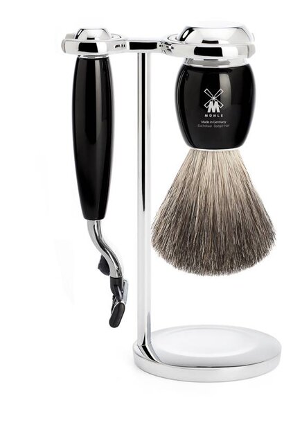 Shaving set Mach3® and badger hair - Black