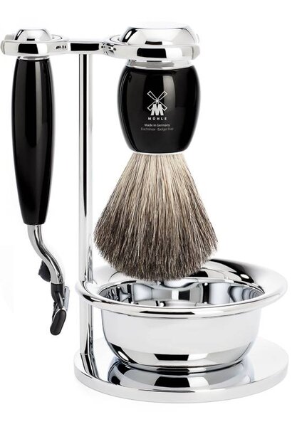 Shaving set Mach3® and badger hair - Black