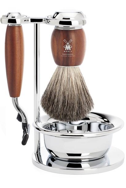 Shaving set Mach3® and badger hair - Plum wood