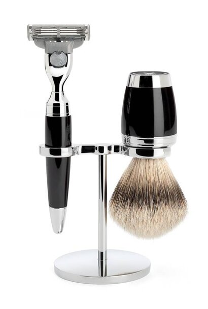 Shaving set Mach3® and badger hair - Black