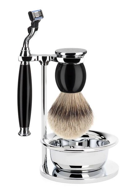 Shaving set Mach3® and badger hair - Black