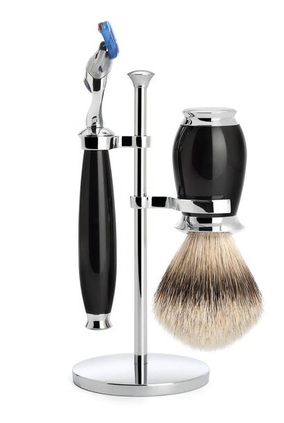 Shaving set Fusion® and badger hair - Black
