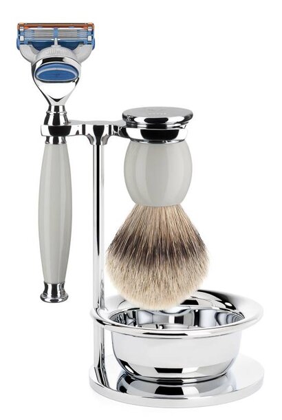 Shaving set Fusion® and badger hair - Porcelain