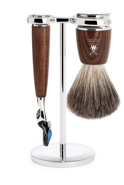 Rasierset Fusion® und Dachshaar - Eschenholz