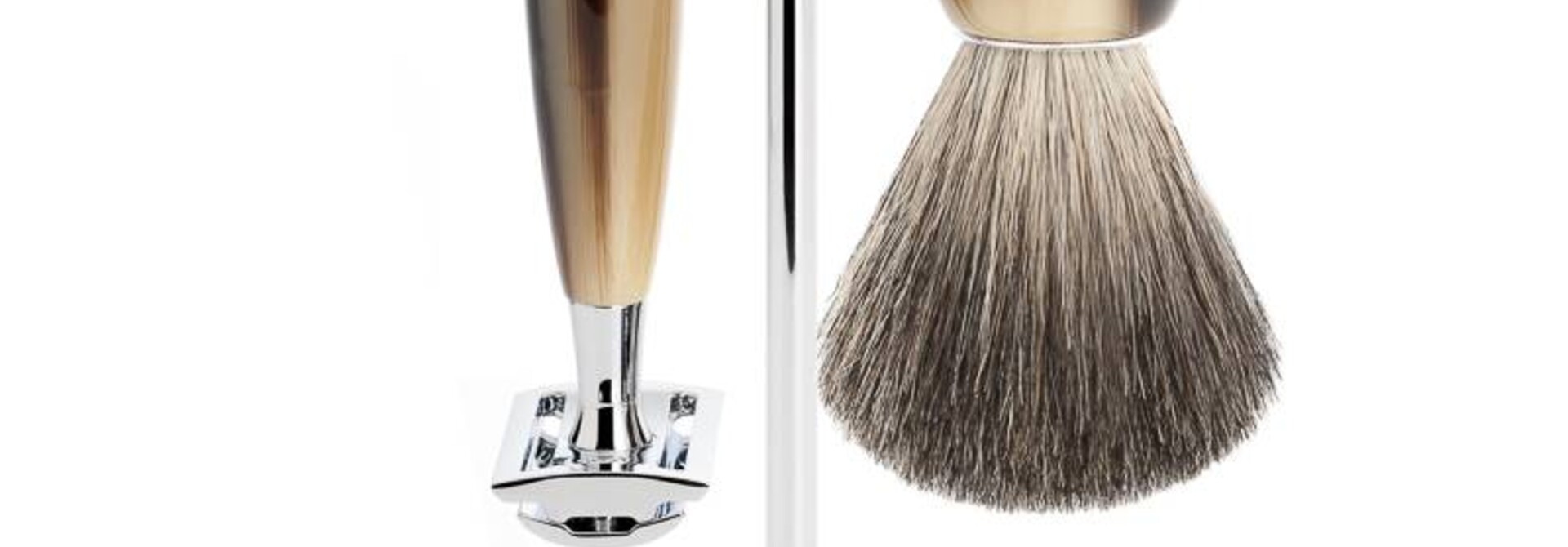 Scheerset Vivo 3-delig - Hoornbruin - Saf.Razor