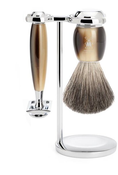 Scheerset Vivo - Hoornbruin - Saf.Razor - Dashaar