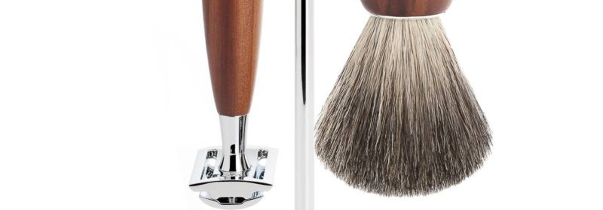 Scheerset Vivo 3-delig - Pruimenhout - Saf.Razor