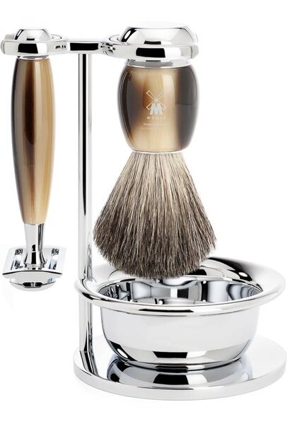 Scheerset Vivo - Hoornbruin - Saf.Razor - Dashaar