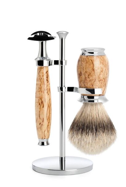Scheerset Purist - Maserbirke - Saf.Razor - Dashaar