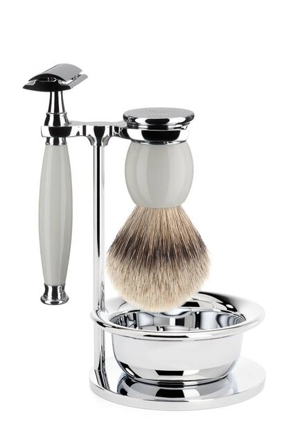 Scheerset Sophist - Porselein - Saf.Razor - Dashaar