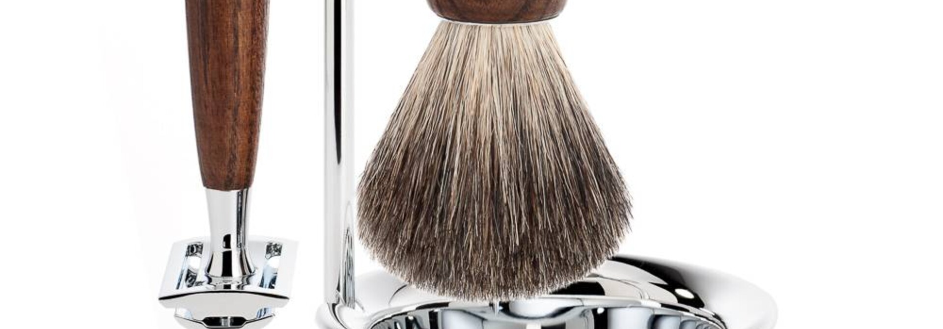 Scheerset Rytmo 4-delig - Essenhout - Saf.Razor