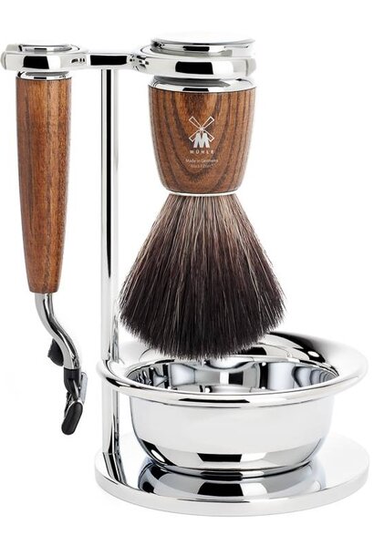 Shaving set Fusion® and synthetic hair - Ash wood