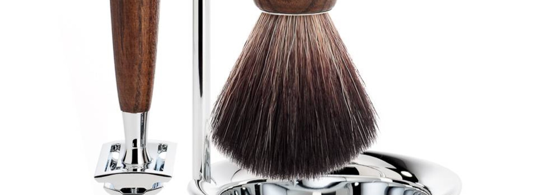 Scheerset Rytmo 4-delig - Essenhout - Saf.Razor