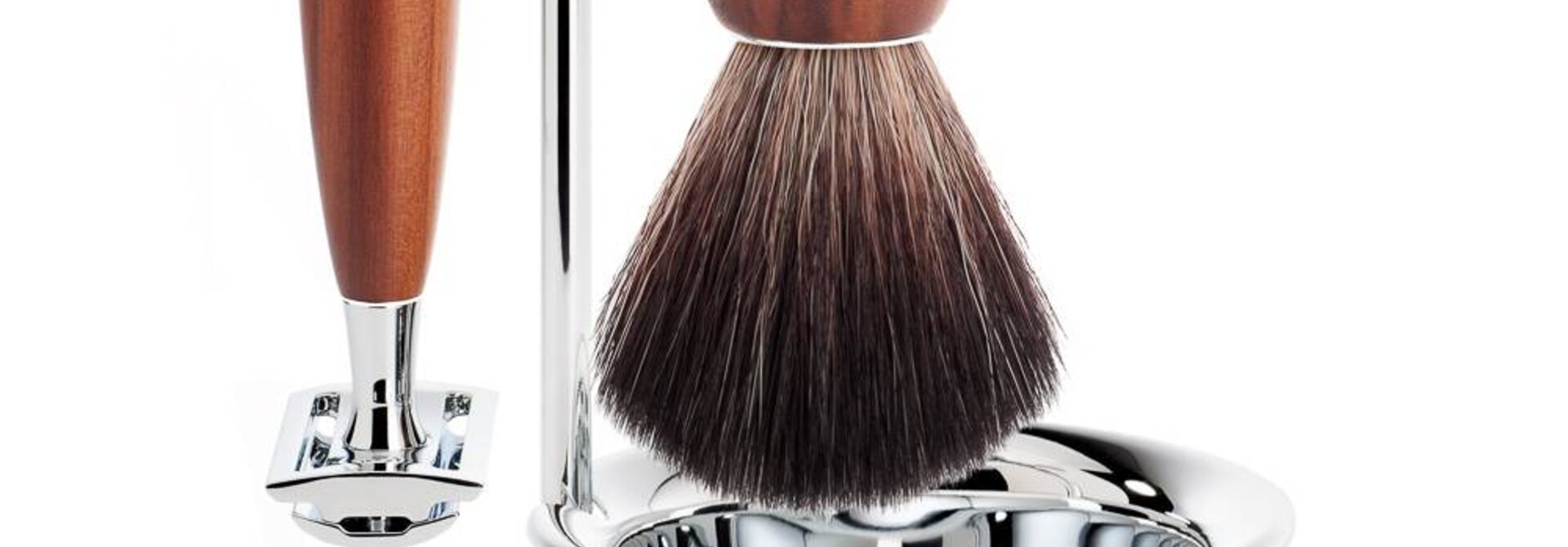 Scheerset Vivo 4-delig - Pruimenhout - Saf.Razor